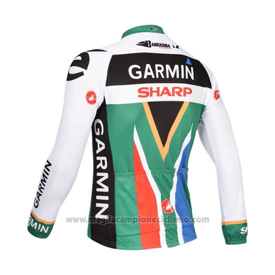 2013 Abbigliamento Ciclismo Garmin Sharp Campione Sudafrica Manica Lunga e Salopette